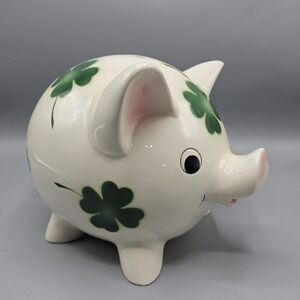 Vintage Goebel Lucky Shamrock Piggy Bank West Germany 60s Rare Large Size Whimsy